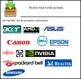 Liste de liens vers le téléchargement de pilotes
